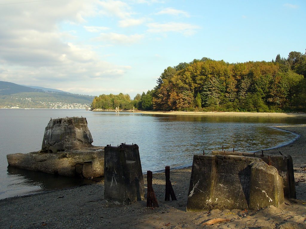 The beach at Barnet Marine Park on Burrard Inlet